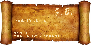 Funk Beatrix névjegykártya