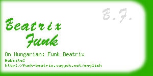 beatrix funk business card